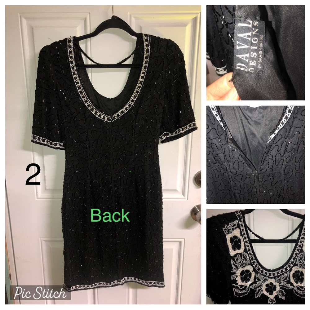 Daval Designs by Samir Suri inc. vtg black dress - Picture 2 of 4